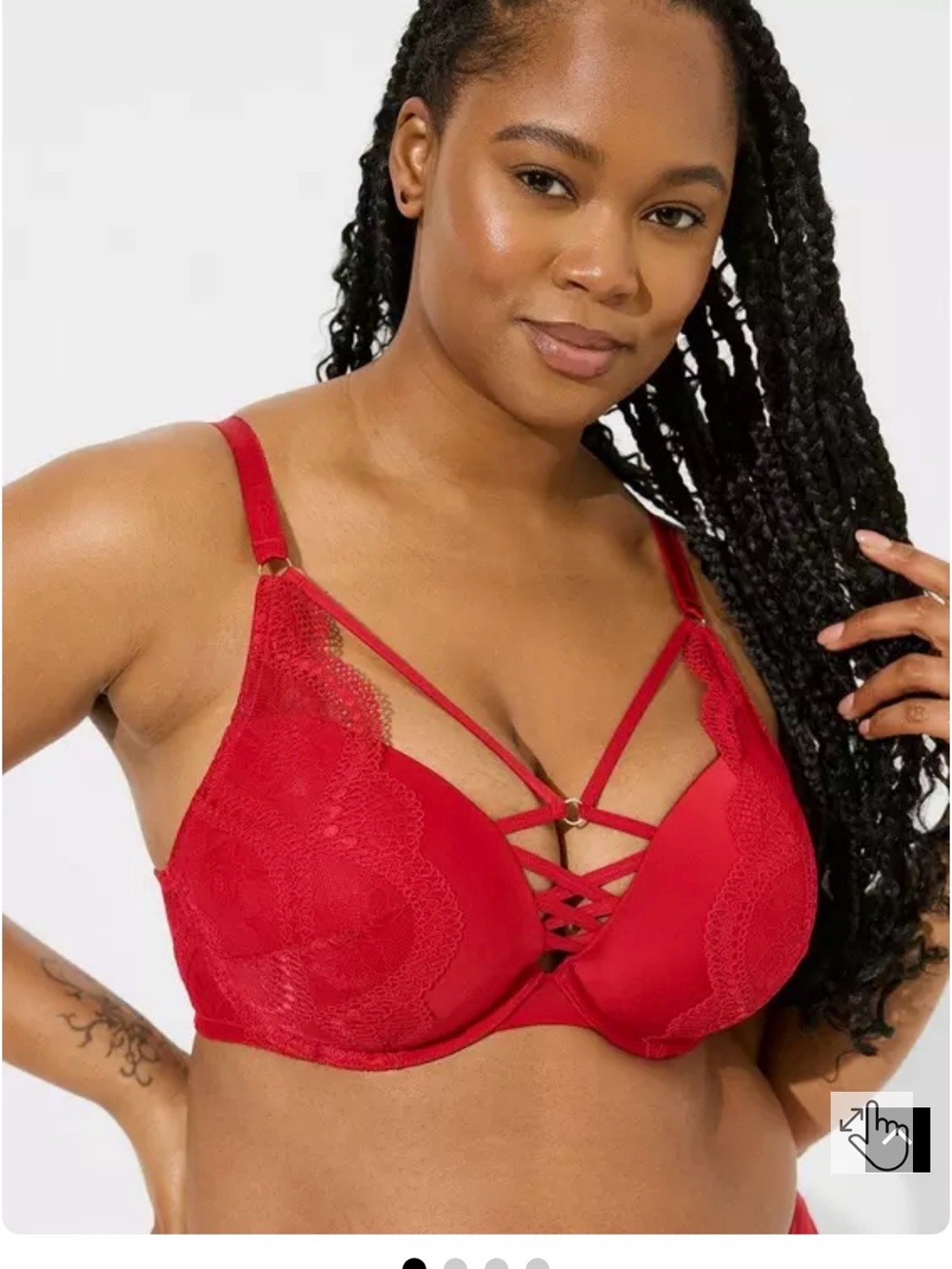 NWOT Torrid XO Plunge Push-Up Bra Red 40DDD Lace Underwire